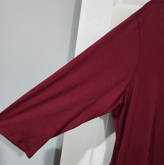 NWOT 24seven Comfort Apparel Wine Fit and Flare Plus Size Dress in Size 3X - Picture 6 of 12